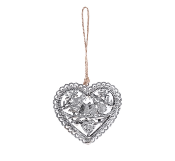 décoration coeur en métal 8cm diamètre