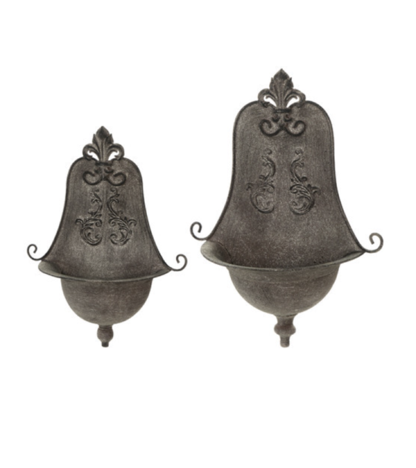 Lot de 2 Demi Vases à Fleurs en Métal Hauteur 36 et 40cm – Image 3