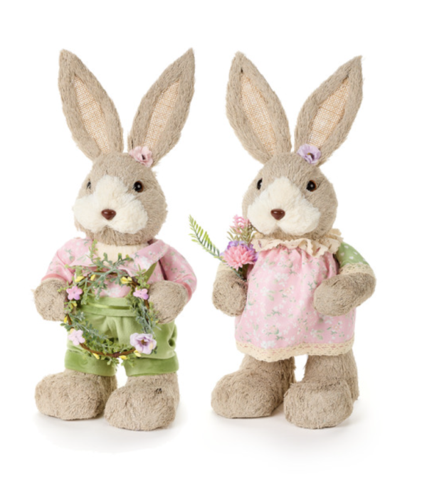 Poupées Lapins en Salopettes Bunny Hauteur 42 et 40cm