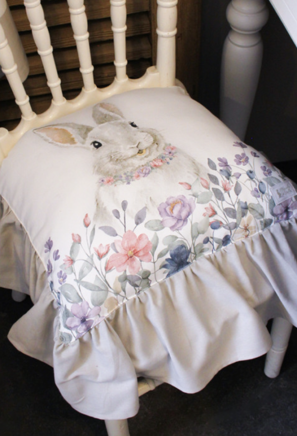 coussin de chaise à volant bunny 40x40+15cm