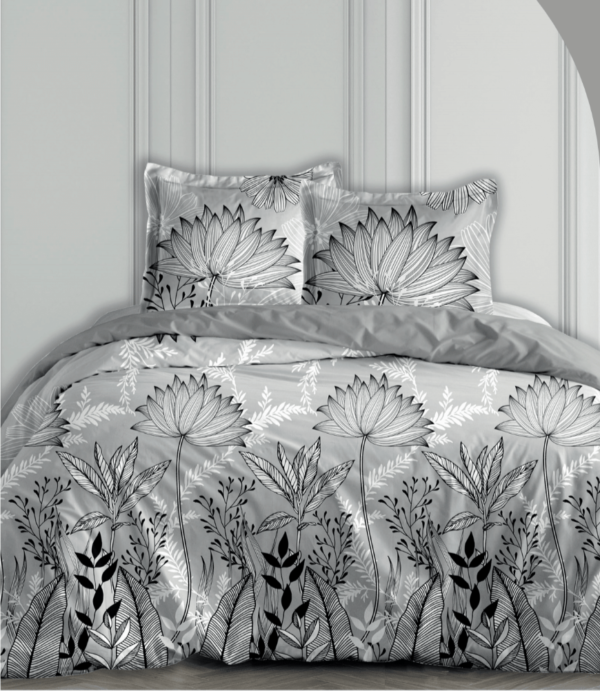 parure de lit moderniste gris coton gris oeko-tex