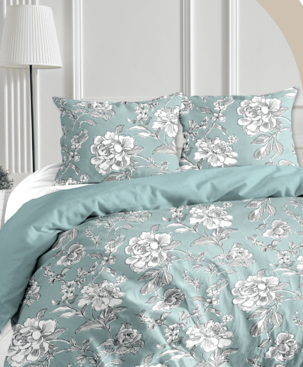 parure de lit pompadour bleu ciel